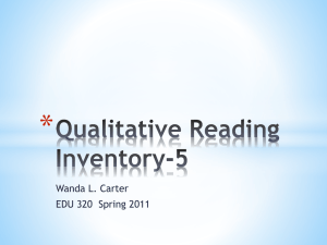 Qualitative Reading Inventory-5x - EDU320