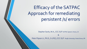 Efficacy of the SATPAC Approach for remediating