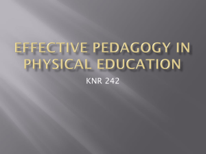 3 - Effective Pedagogy in Physical Education