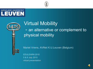 Virtual Mobility as an alternative or complement to physical