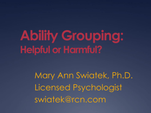 Ability Grouping - Pennsylvania Association for Gifted Education