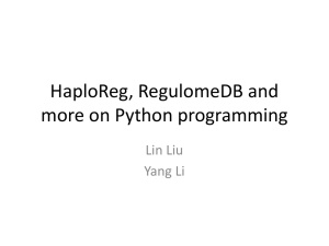 HaploReg, RegulomeDB and more on Python programming