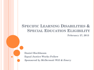 Learning Disabilities and Special Education