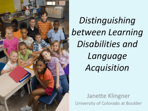 Distinguishing between Learning Disabilities and