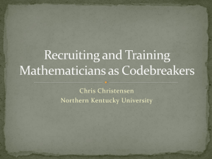 Recruiting mathematicians as codebreakers
