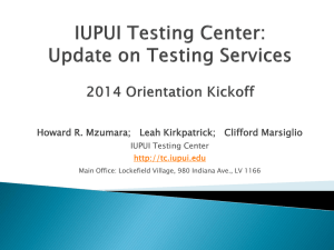 Testing Center Update for Orientation Kickoff