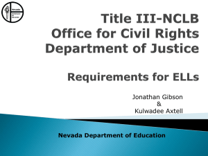 Title III-NCLB/Office of Civil Rights/Department of Justice