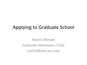 Applying to Graduate School with Naomi Altman