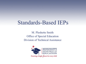 Standards-Based IEPs - Mississippi Department of Education