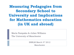 Measuring Pedagogies from Secondary School to