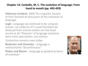 Chapter 14: Corballis, M. C. The evolution of language: From hand
