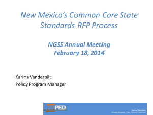New Mexico`s Common Core State Standard`s RFP Process