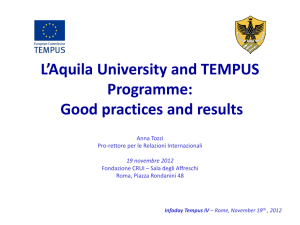 L*Università dell`Aquila e il Programma