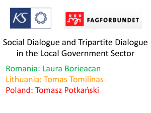 Social Dialogue and Tripartite Dialogue in the Local Government