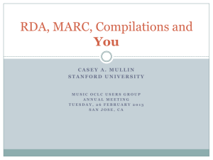 RDA, MARC, compilations and you