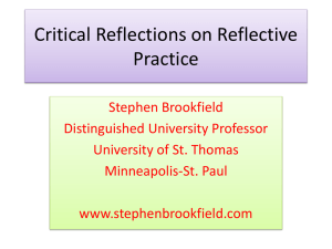Critical Reflections on Reflective Practice