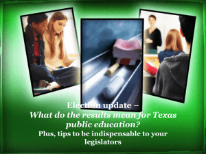 Election Update - Texas Association of Community Schools