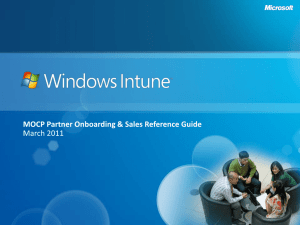 Windows Intune Partner Onboarding Deck