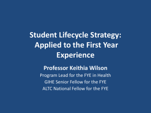 Student Lifecycle in the First Year Experience