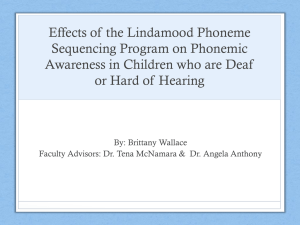 Effects of the Lindamood Phoneme Sequencing Program on