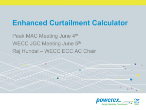 ECC Presentation to PEAK MAC and WECC JGC
