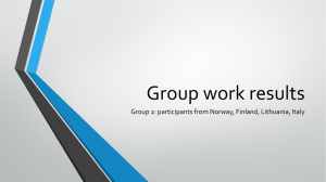 What is interesting for your organisation? Group work
