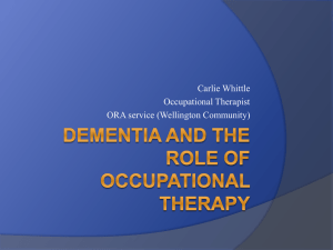 Dementia and the role of occupational therapy