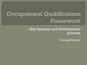 Occupational Qualifications Framework – Key features and
