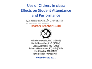 Use of Clickers in Class - Rosalind Franklin University