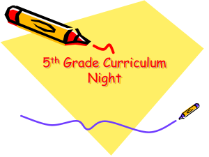 5th Grade Curriculum Night.ppt