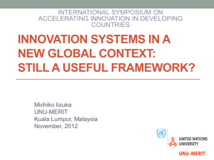 Innovation systems in a new global context: still a useful - unu