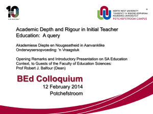 Presentation on Education SA and the BEd: Prof Balfour