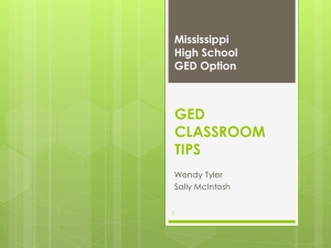 GED CLASSROOM TIPS