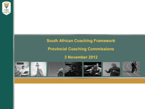 South African Coaching Framework update