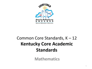 Kentucky Core Academic Standards: Mathematics