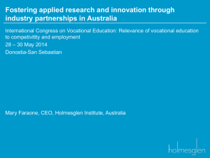 Fostering applied research and innovation through industry