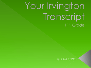 Your Irvington Transcript