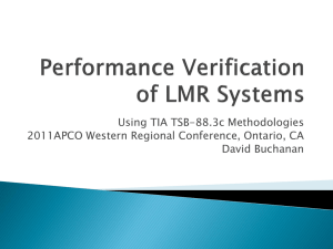 Performance Verification of LMR Systems