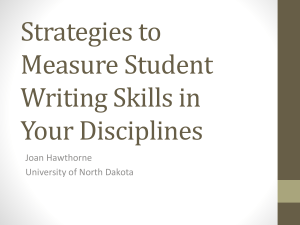 Strategies to Measure Student Writing Skills in Your Disciplines