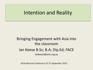 Intention and Reality - Australian Curriculum Studies Association