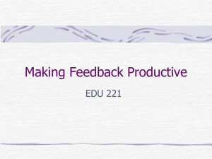 Teaching by Giving Productive Feedback