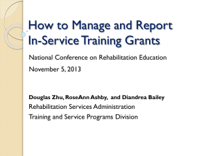 How to Manage and Report In-Service Training Grants