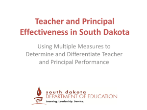 Teacher and Principal Effectiveness in South Dakota