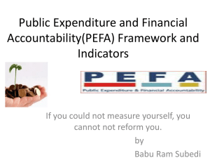 Public Expenditure and Financial Accountability(PEFA) Framework