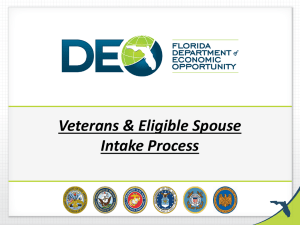 Vet Intake Process 2014 - Department of Economic Opportunity