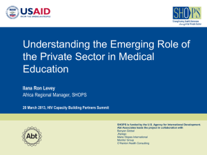 Understanding the Emerging Role of the Private Sector in Medical