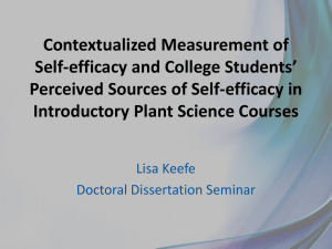 Contextualized Measurement of Self- efficacy and College Students