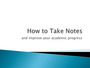 How to take Notes