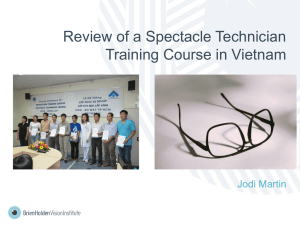 Jodi Martin_Review of a spectacle technician training course in