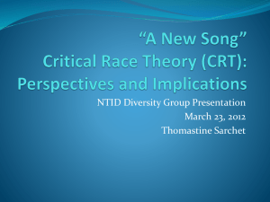 “A New Song” Critical Race Theory (CRT)